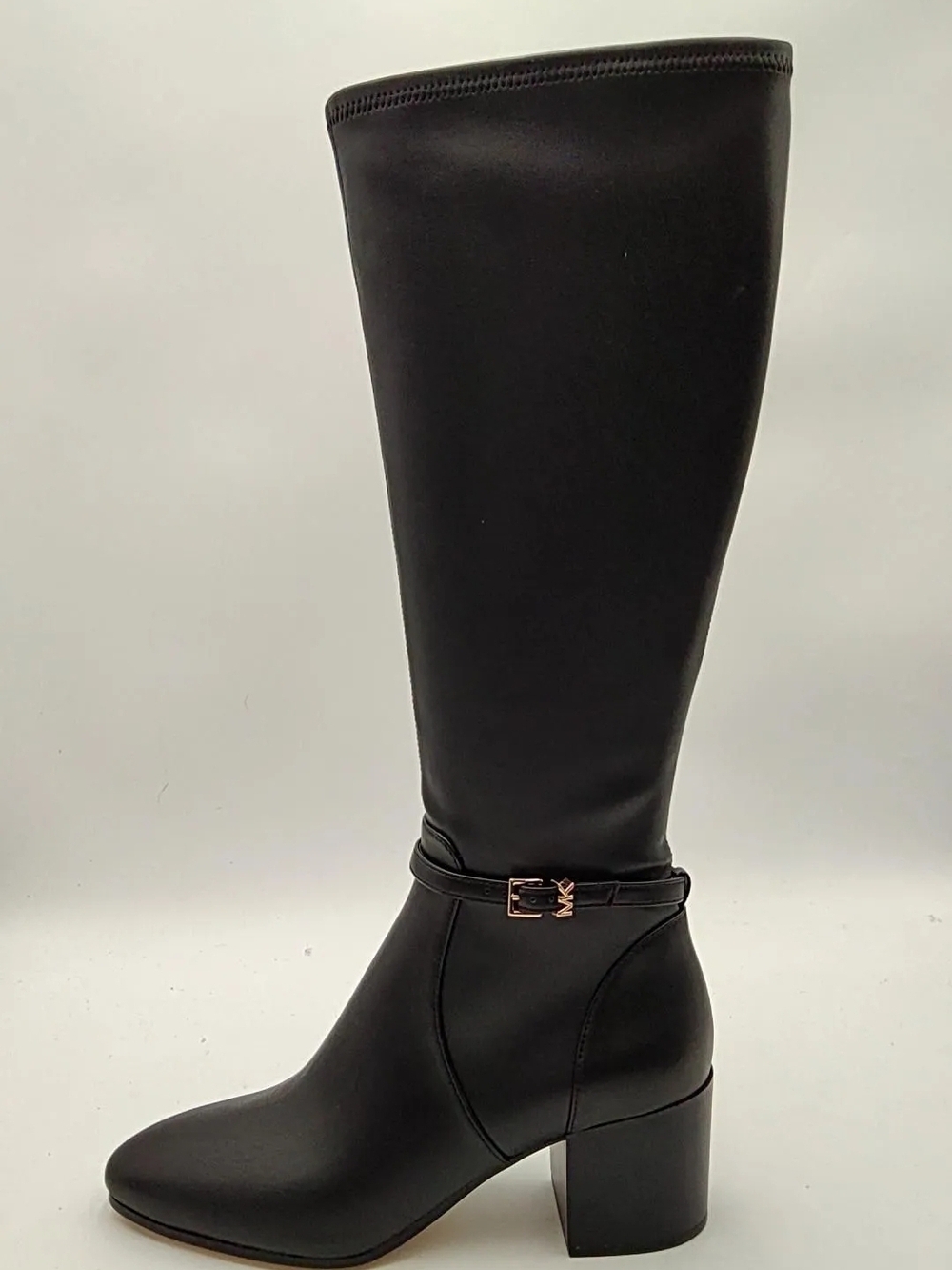 Michael Kors leather Black Knee-High Block Heel Boots